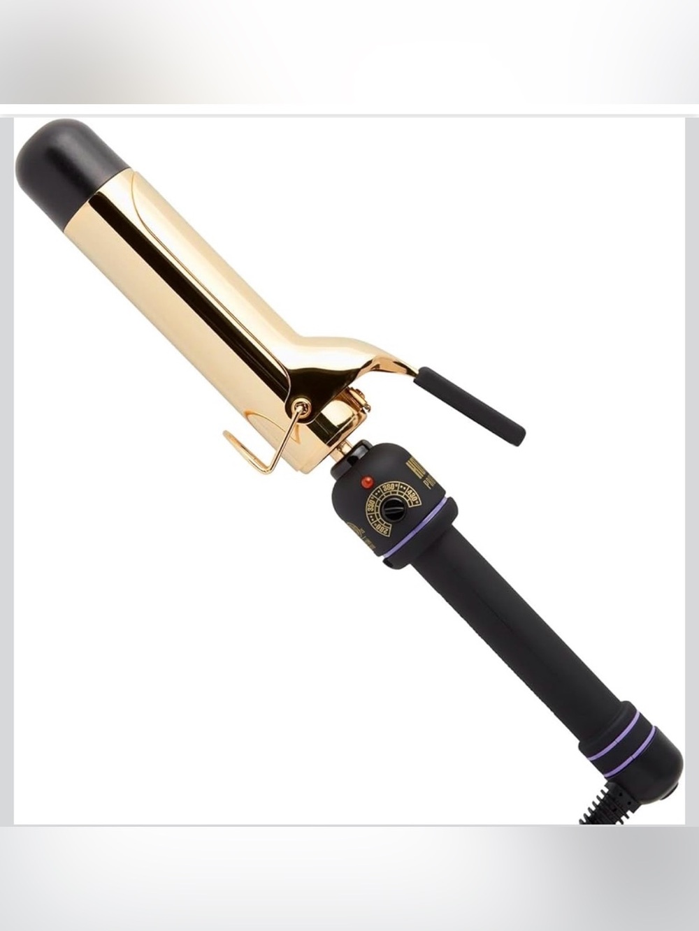 HOT TOOLS 24K Gold Professional 1.5” Extended Barrel Curling Iron w/ Clamp